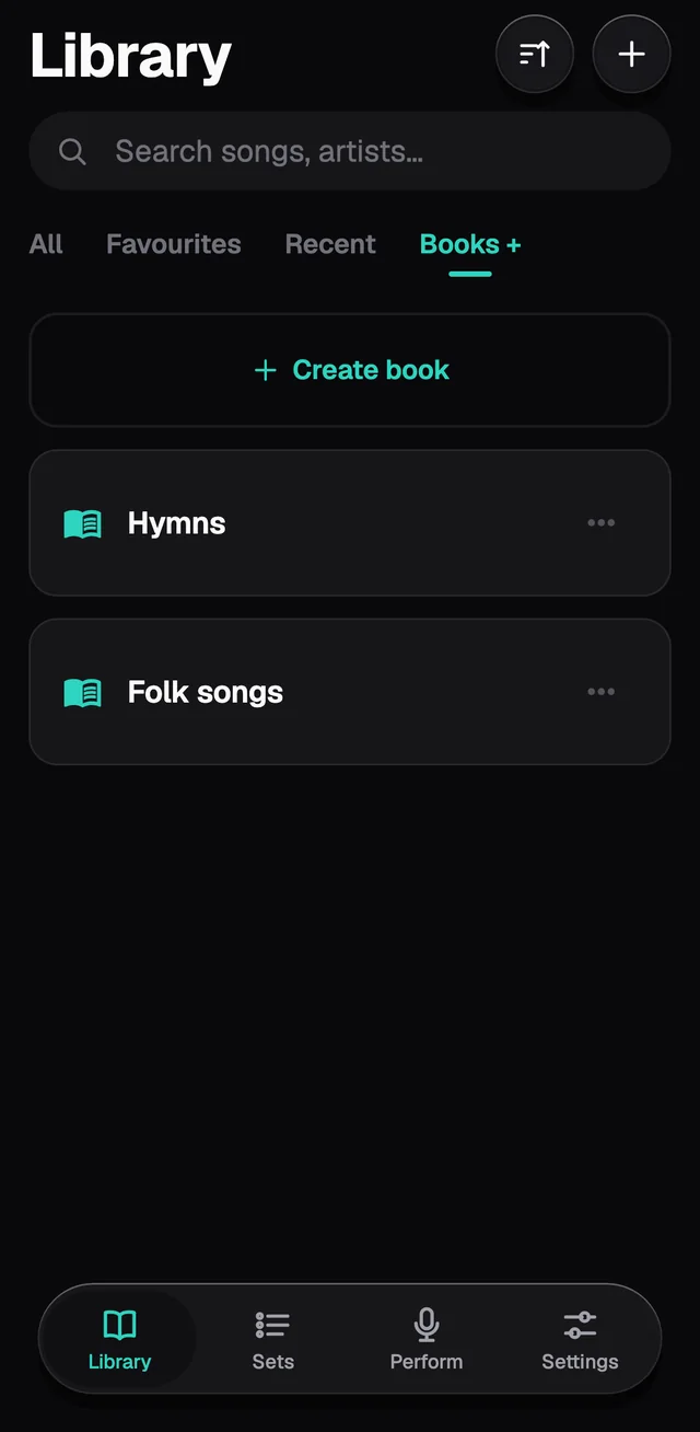 The Books tab