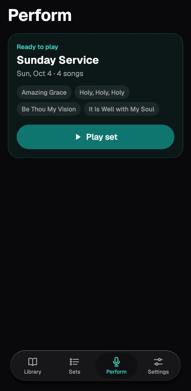 The Perform tab