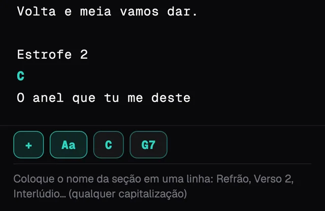 A barra de acordes