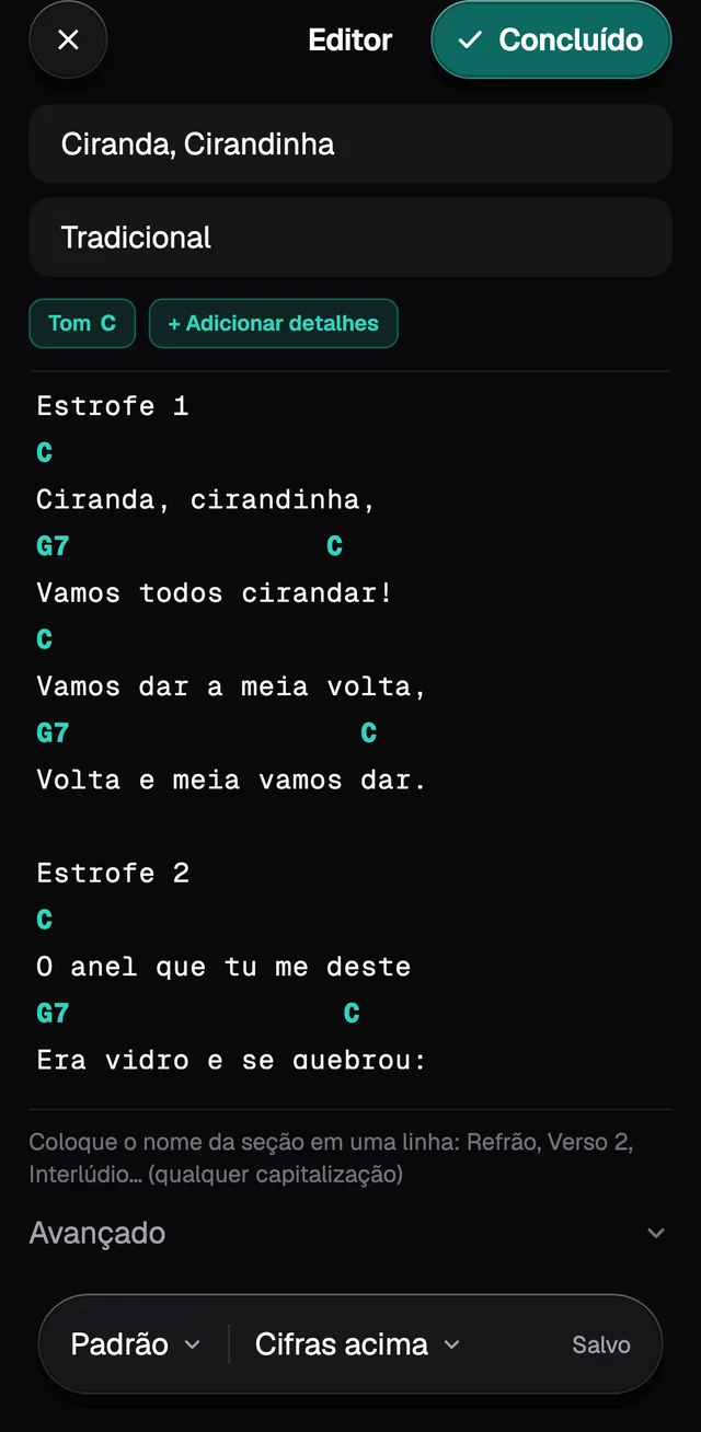 O Editor no iPhone