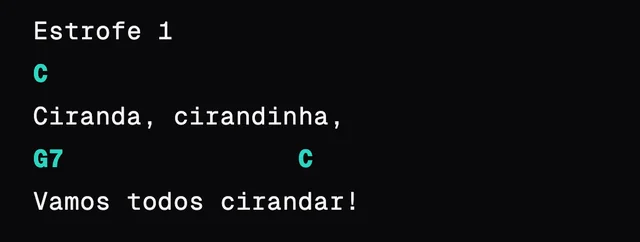 Padrão · Cifras acima
