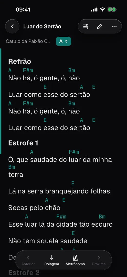 O modo palco no iPhone, no tema escuro
